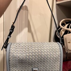 Elegant Gray Woven Shoulder Bag